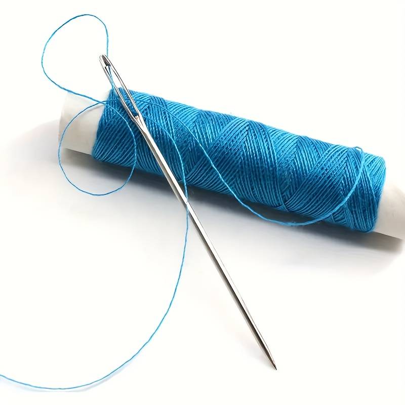 Big Eye Needles Diy Hand Sewing Needles Wood Needle Holder - Temu